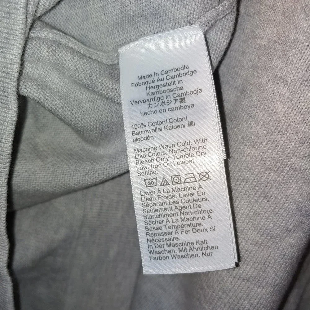J. Crew Factory Re-Imagined 100% Cotton Crewneck Sweater Tee Size XL Light Grey